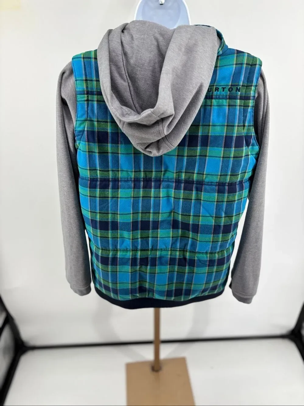 Burton Double Down Fleece Boys Plaid Jacket XL Hoodie